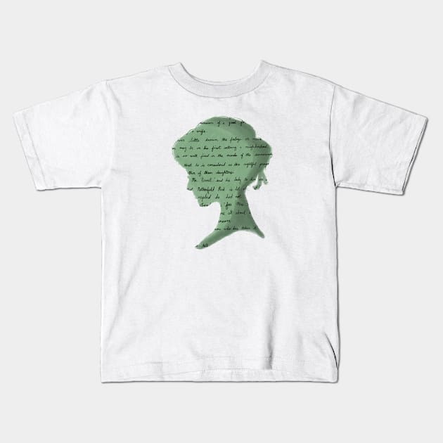 Writings of Austen Kids T-Shirt by lgood663